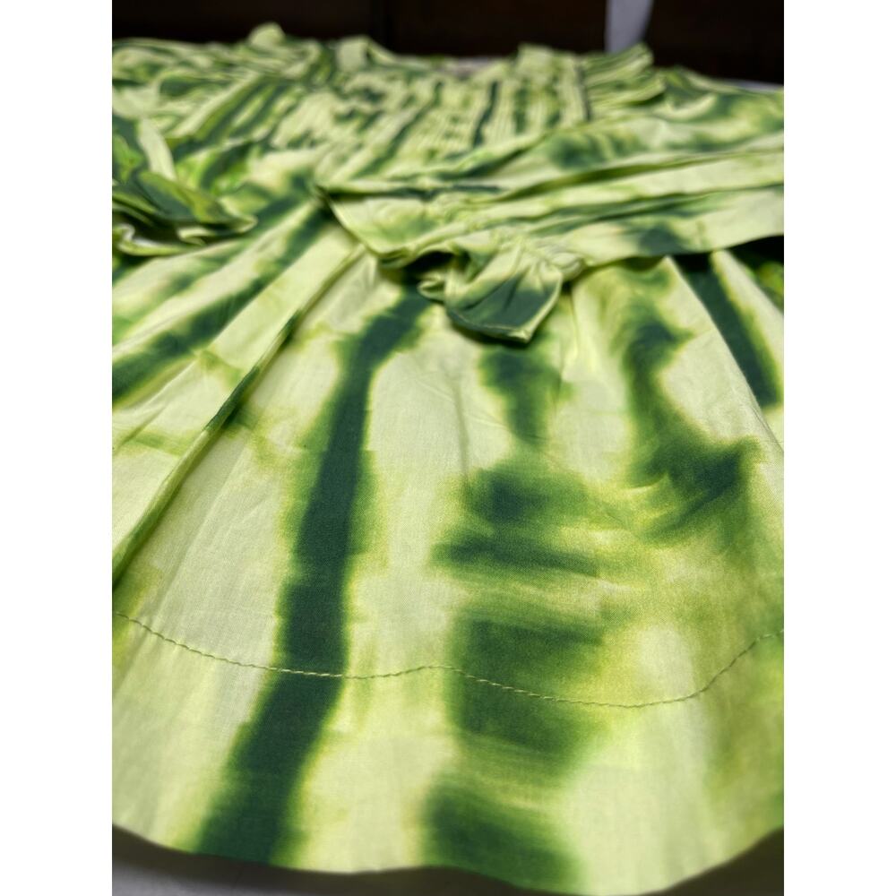 Anthropologie Samant Chauhan Emillia Ruffle Tie-Dye Blouse Size XS Green Boho - Picture 12 of 13